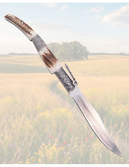 Coltello in Damasco Third Cervo,...