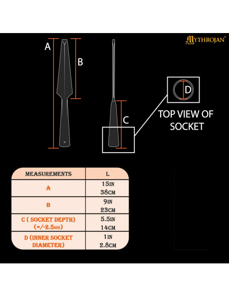Punta di lancia vichinga in acciaio,...