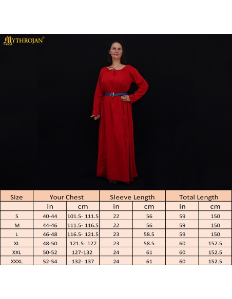 Vestito medieval lungo in cotone...
