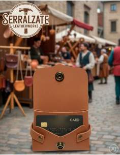 Borsa limosnera-tessera per ricreazionisti in marrone chiaro