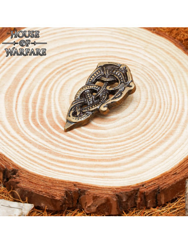 Punta di cintura vichinga in ottone antico