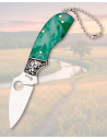Coltello tascabile in acrilico verde, lama 5,8 cm inossidabile