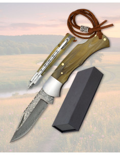 Coltello in Damasco 73 strati acrilico Albainox Back lock