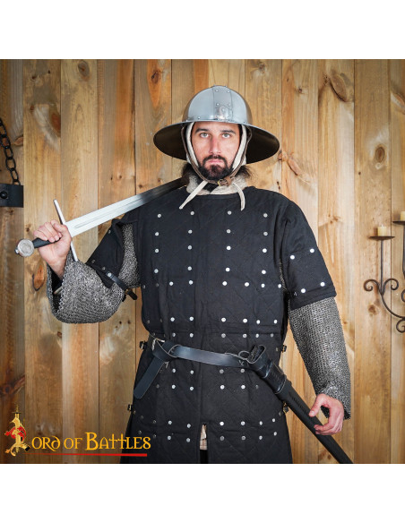 Elmo medievale Kettle con fodera in...