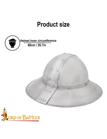 Elmo medievale Kettle con fodera in...