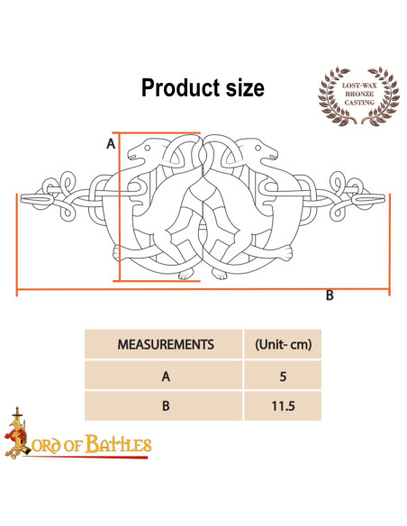 Chiusura per mantello celtico Cervi,...