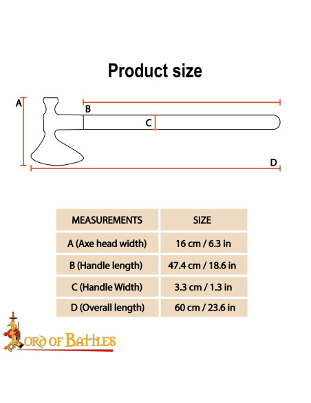 Ascia medievale in acciaio con testa...