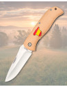 Coltello pieghevole Albainox in legno con bandiera spagnola