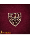 Adorno Aquila araldica in bronzo invecchiato per cinture