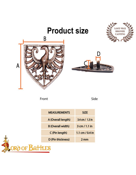 Adorno Aquila araldica in bronzo...