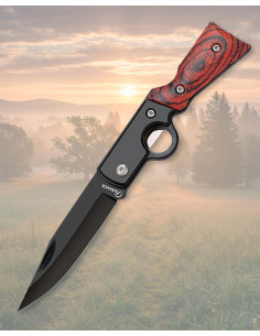 Coltello pieghevole Albainox lama nera con chiusura a...