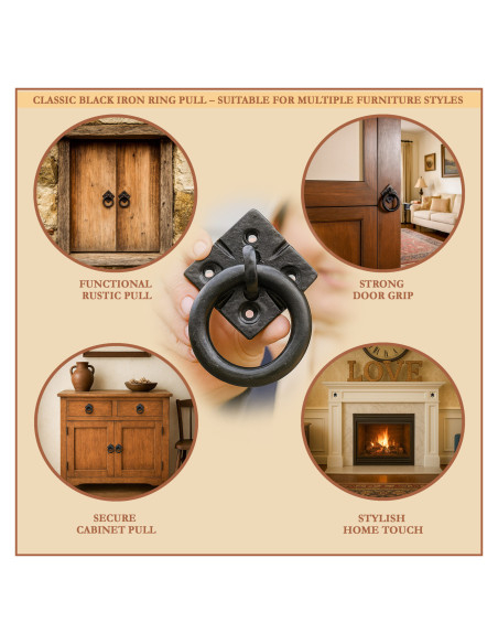 Maniglia rustica in ghisa per mobili