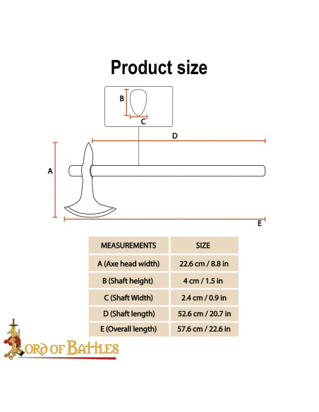 Ascia vichinga medievale in acciaio...