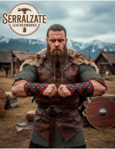 Bracciali in Pelle Rossa Brigandina per Avventuriero 2