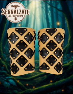 Bracciali da guerriero fantasy in cuoio naturale