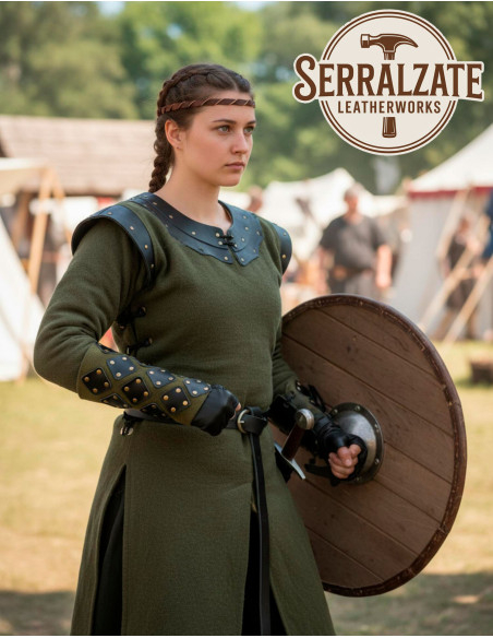 Bracciali medievali rinforzati verde...