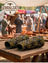 Bracciali medievali rinforzati verde oliva LARP