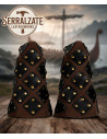 Bracciali Vikinghi in Pelle Marrone con Scaglie