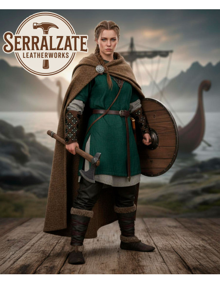 Bracciali Vikinghi in Pelle Marrone...