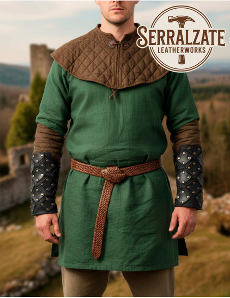 Bracciali Medievali in Pelle Nera...