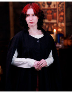 Mantello medievale a collo alto modello Bron - nero 2