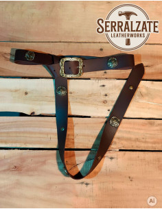 Cintura Esploratore del Nord con Fibbia Intagliata, marrone