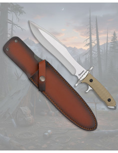 Coltello tattico Albainox manico G10 con custodia in pelle