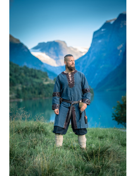 Tunica vichinga modello Leif, blu con...
