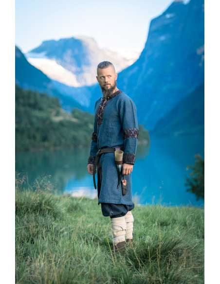 Tunica vichinga modello Leif, blu con...