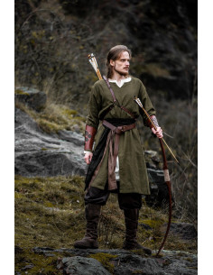 Tunica da arciere modello Ansgar con colletto a V, verde