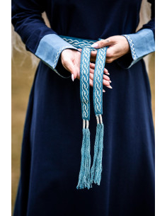 Cintura unisex modello Veigga, blu con ricami