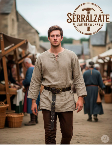 Cintura vichinga in pelle a squame...