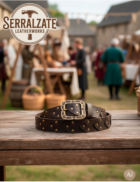 Cintura vichinga in pelle a squame...