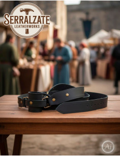 Cintura medieval con tahalí per spada, nero 2