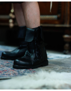 Stivali medievali in pelle modello Dawson, colore nero 2