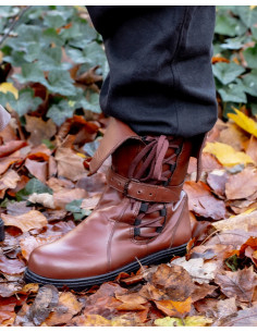 Stivali medievali in cuoio modello Dawson, colore marrone