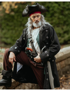 Cappotto medievale da pirata modello Capitano Chad,...
