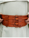 Cintura medieval doppia in cuoio modello Darius, colore marrone