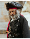 Cappello da pirata in pelle modello Flint, colore nero