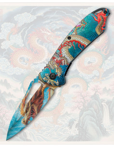 Coltello Albainox con draghi 3D impugnatura in ABS