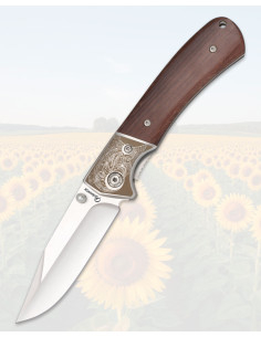 Coltello pieghevole Albainox, con ferula decorata in acciaio