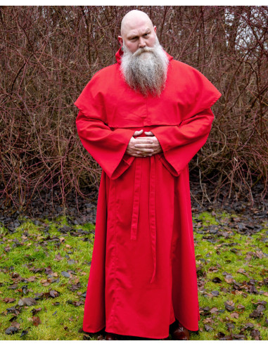Abito da monaco in cotone modello Adson, colore rosso