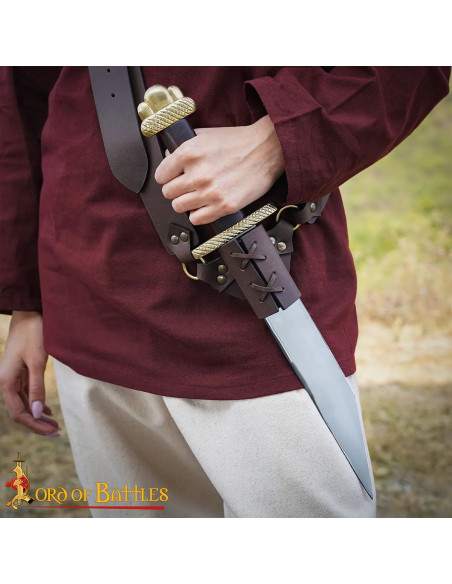 Coltello vichingo Seax con fodero in...