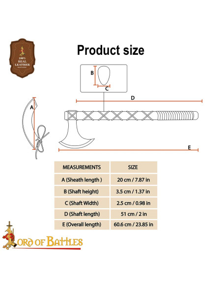 Ascia vichinga forgiata a mano con...