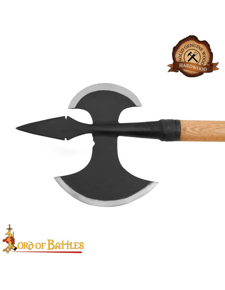 Ascia medieval in acciaio al carbonio...