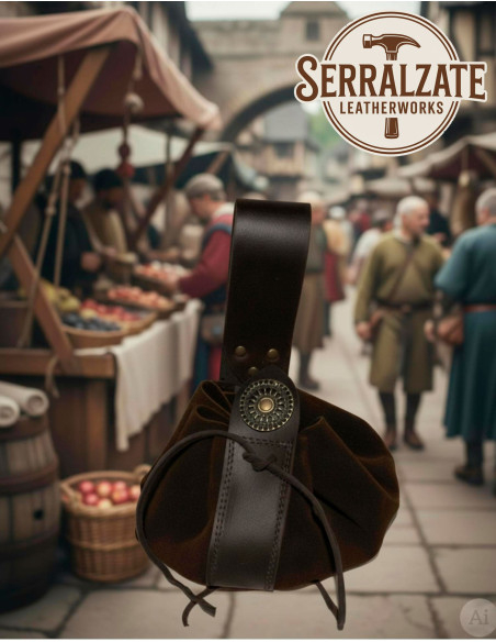 Borsello medievale in pelle per...