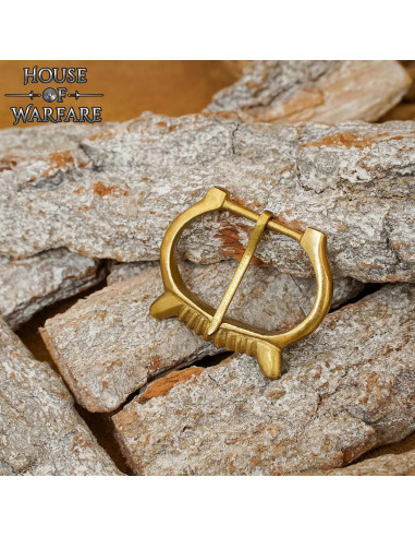 Fibbia medievale in ottone lucido per cintura