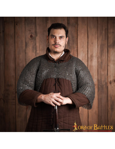 Camicia corta in maglia metallica acciaio dolce, calibro 18