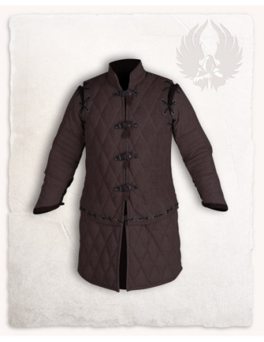 Gambesone medievale imbottito modello Arthur, colore marrone