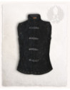 Gilet medieval in pelle scamosciata modello Arthur, colore nero